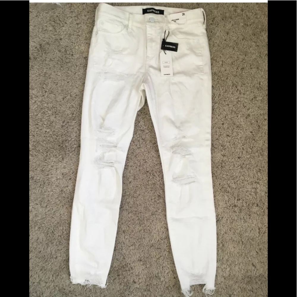 Express mid rise ripped stretch jean ankle legging